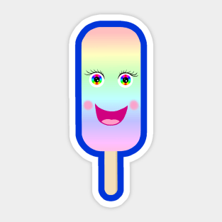 Happy Pastel Rainbow Popsicle Sticker